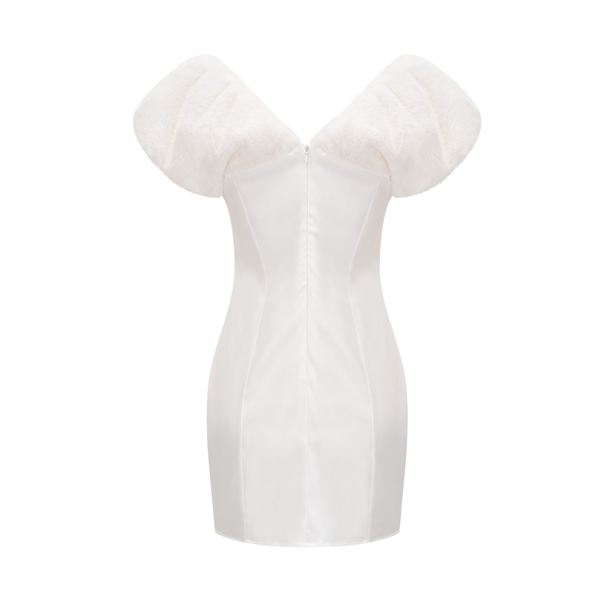 Kahena white faux-fur dress - Miss Rosier - Women's Online Boutique