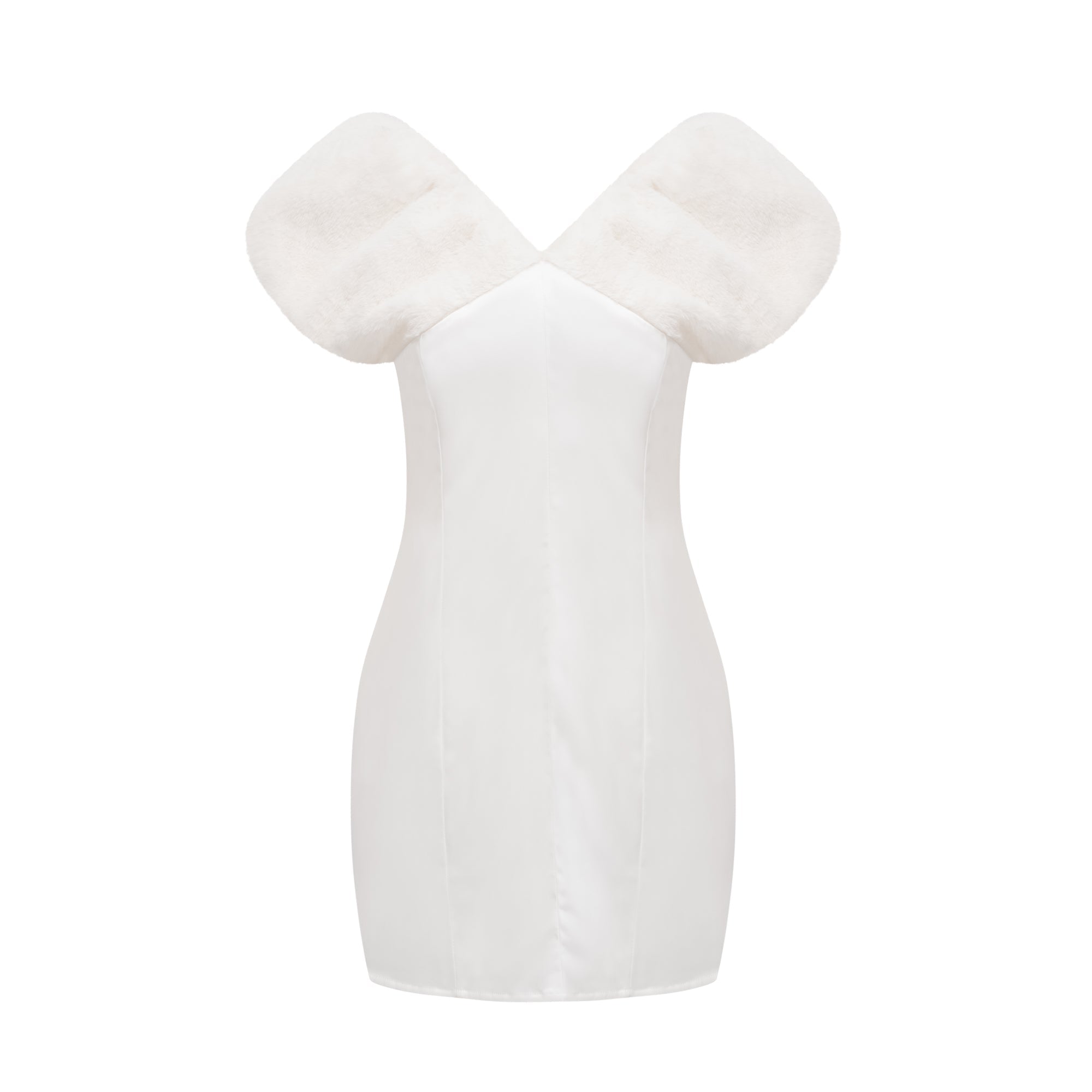 Kahena white faux-fur dress - Miss Rosier - Women's Online Boutique