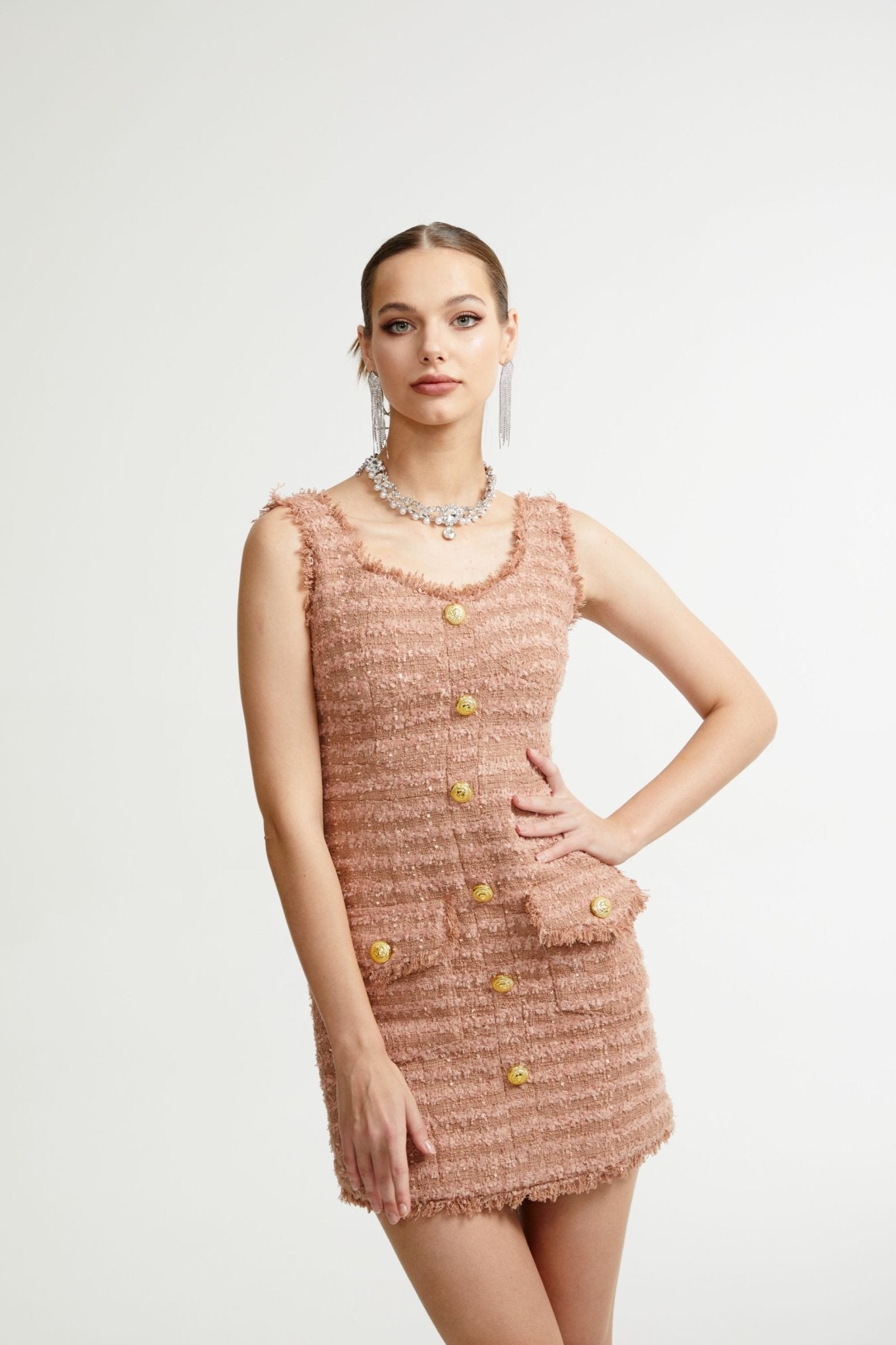 Liane tweed button-down fastening dress - Miss Rosier - Women's Online Boutique