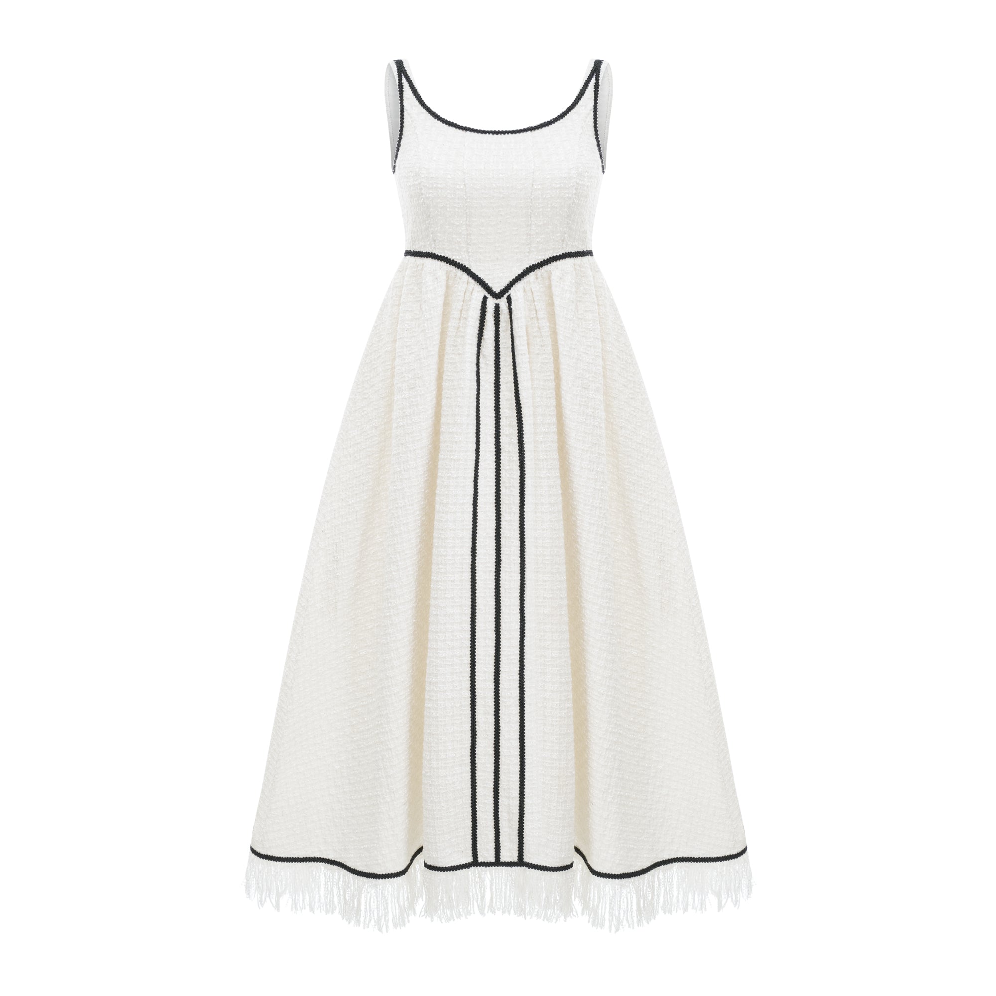 Lisette white tassel-hem dress - Miss Rosier - Women's Online Boutique