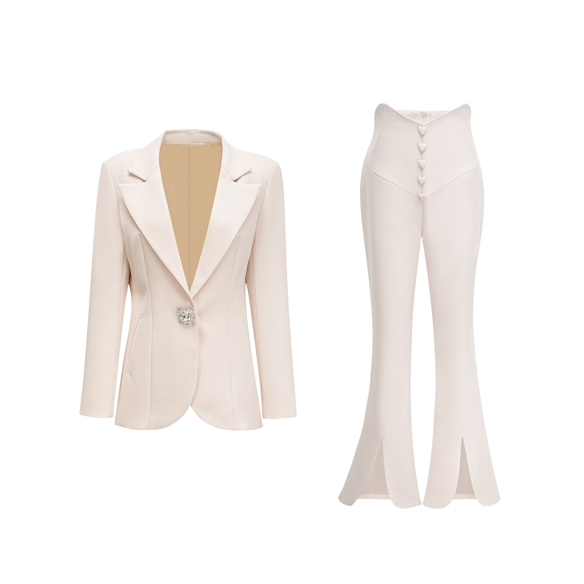Margaux curved-hem jacket & trousers matching set - Miss Rosier - Women's Online Boutique