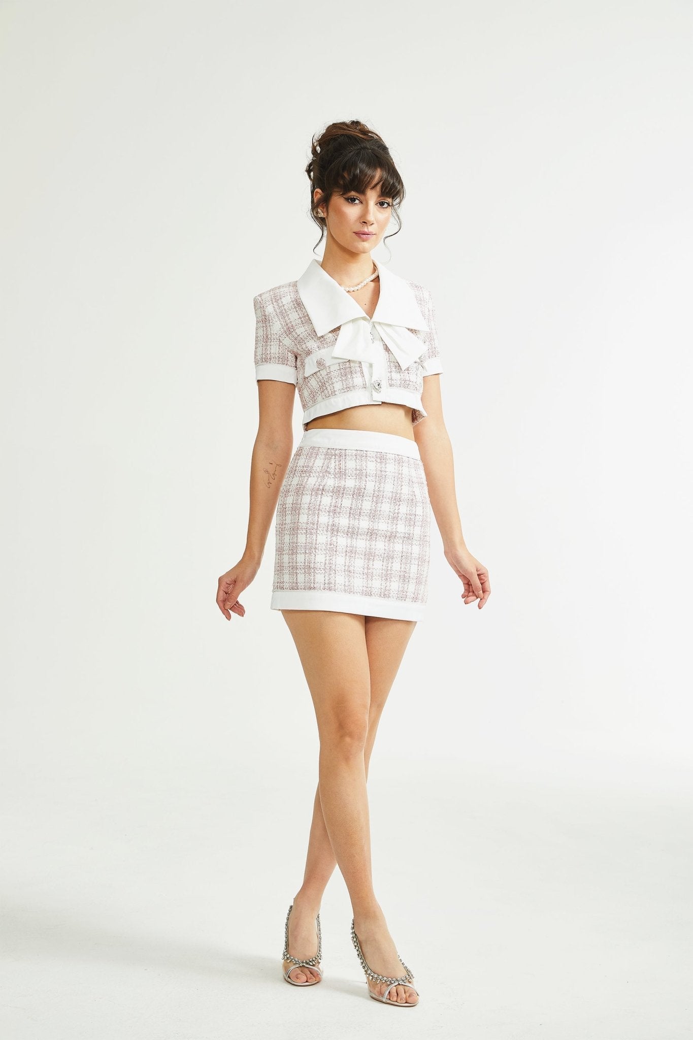 Melanie cropped top skirt matching set