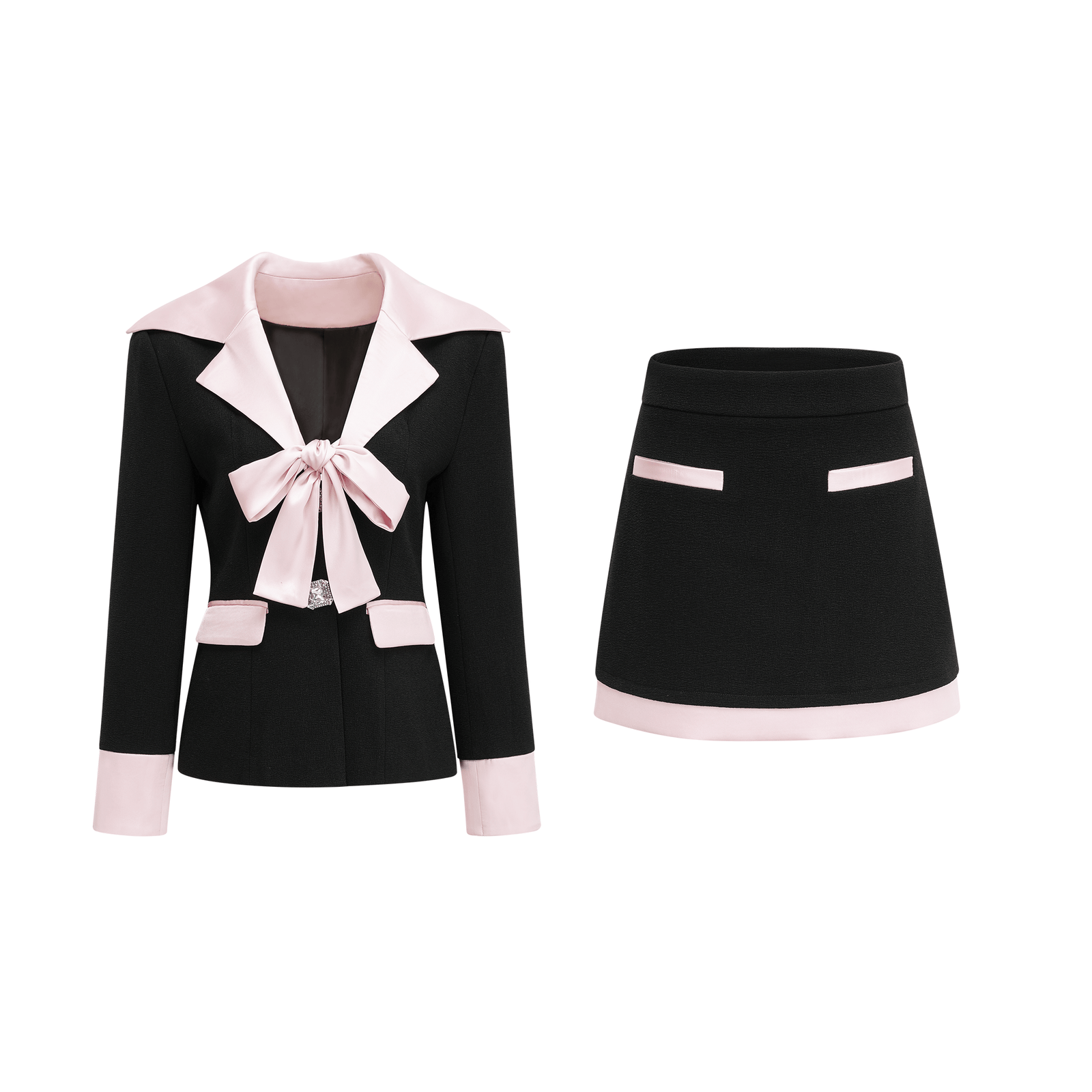 Maroon Drape Skirt, Jacket and Bustier Set main image 0