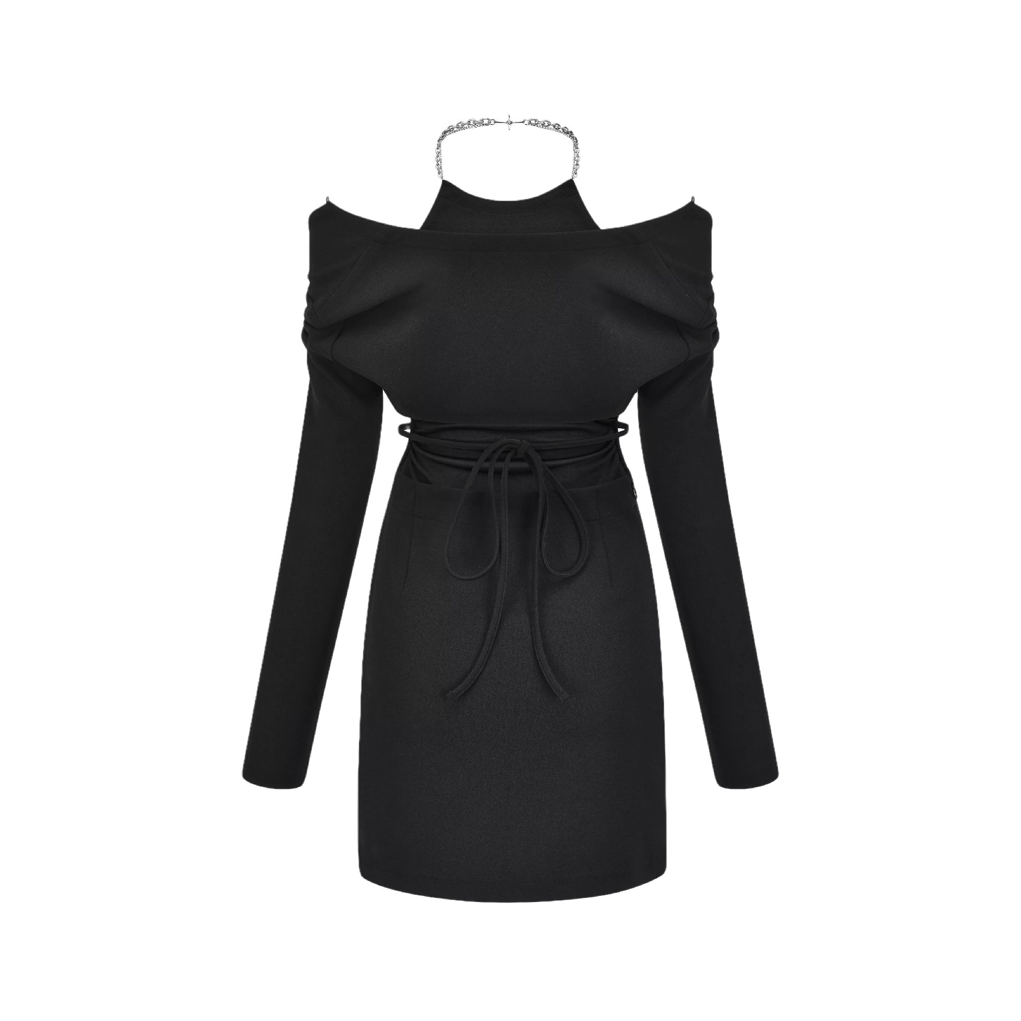 Next Level off shoulder waist cut out dress S Black