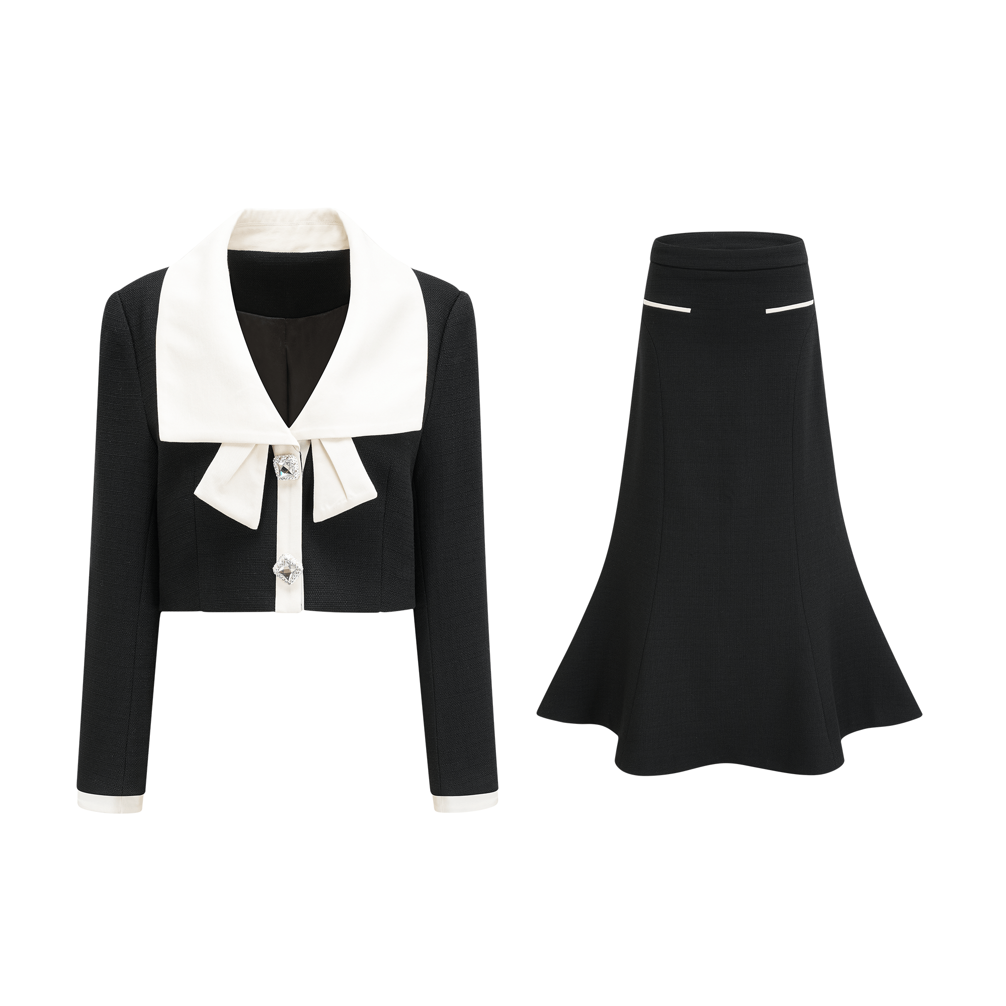 Odile black jacket & skirt matching set - Miss Rosier - Women's Online Boutique