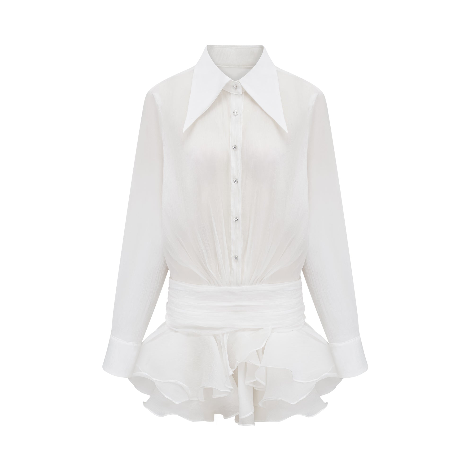 Renée ruffled mini shirt dress - Miss Rosier - Women's Online Boutique
