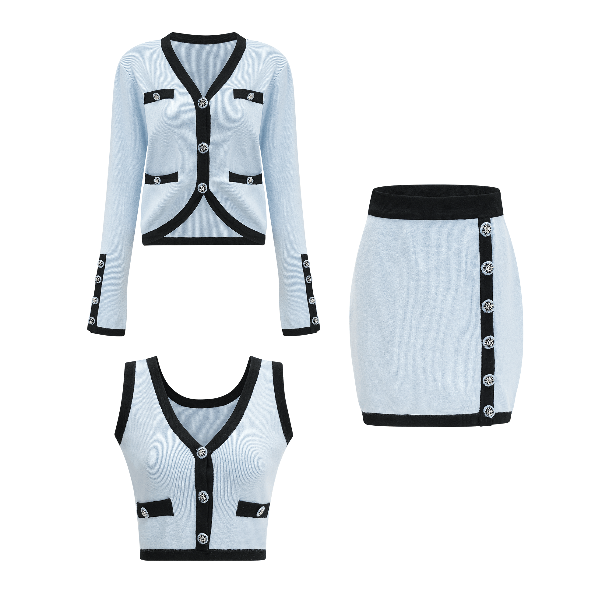 Tadhgín cadigan & crop top & skirt matching set - Miss Rosier - Women's Online Boutique