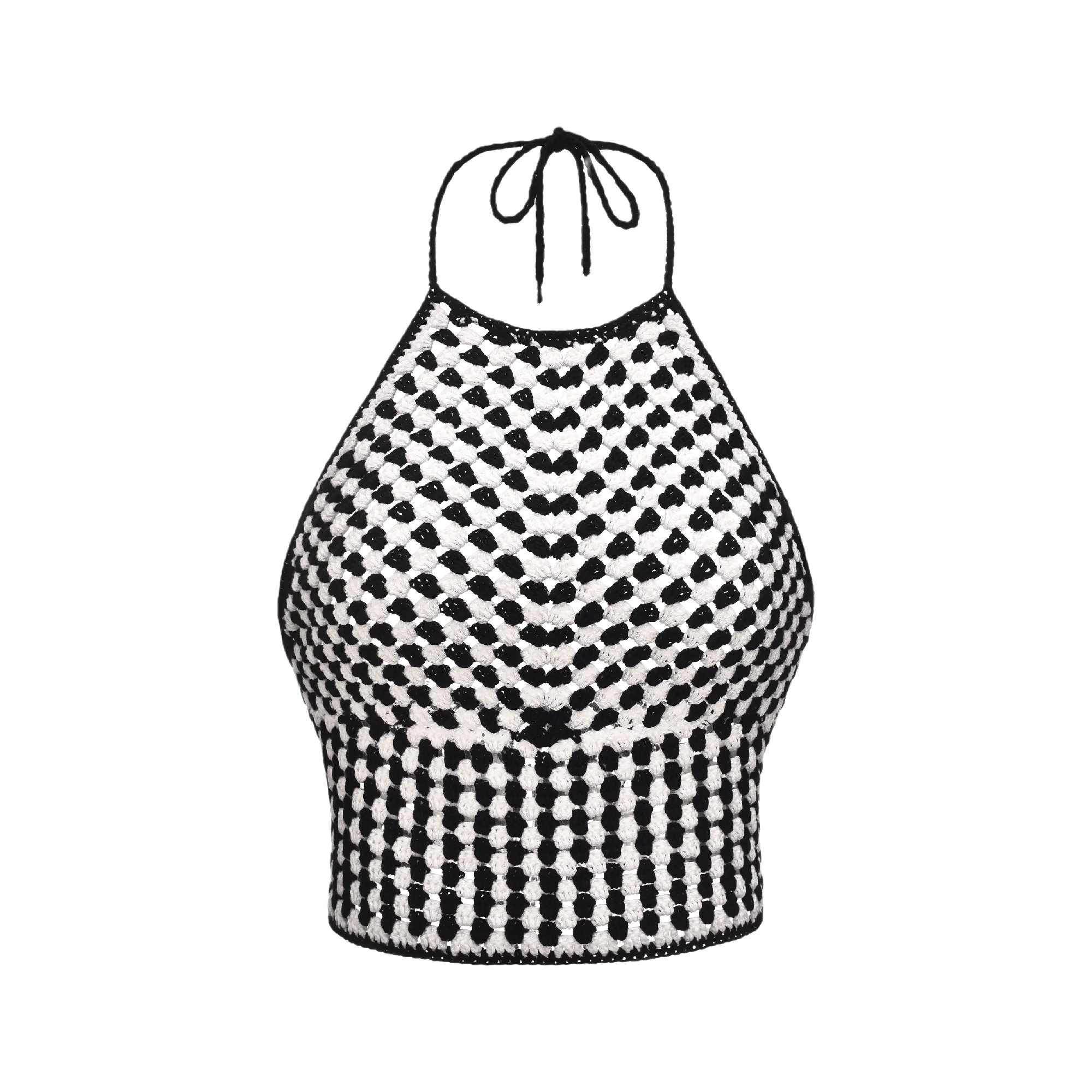 Toddler-checkerboard halterneck crop top (Editor's Pick) - itsy, it‘s different