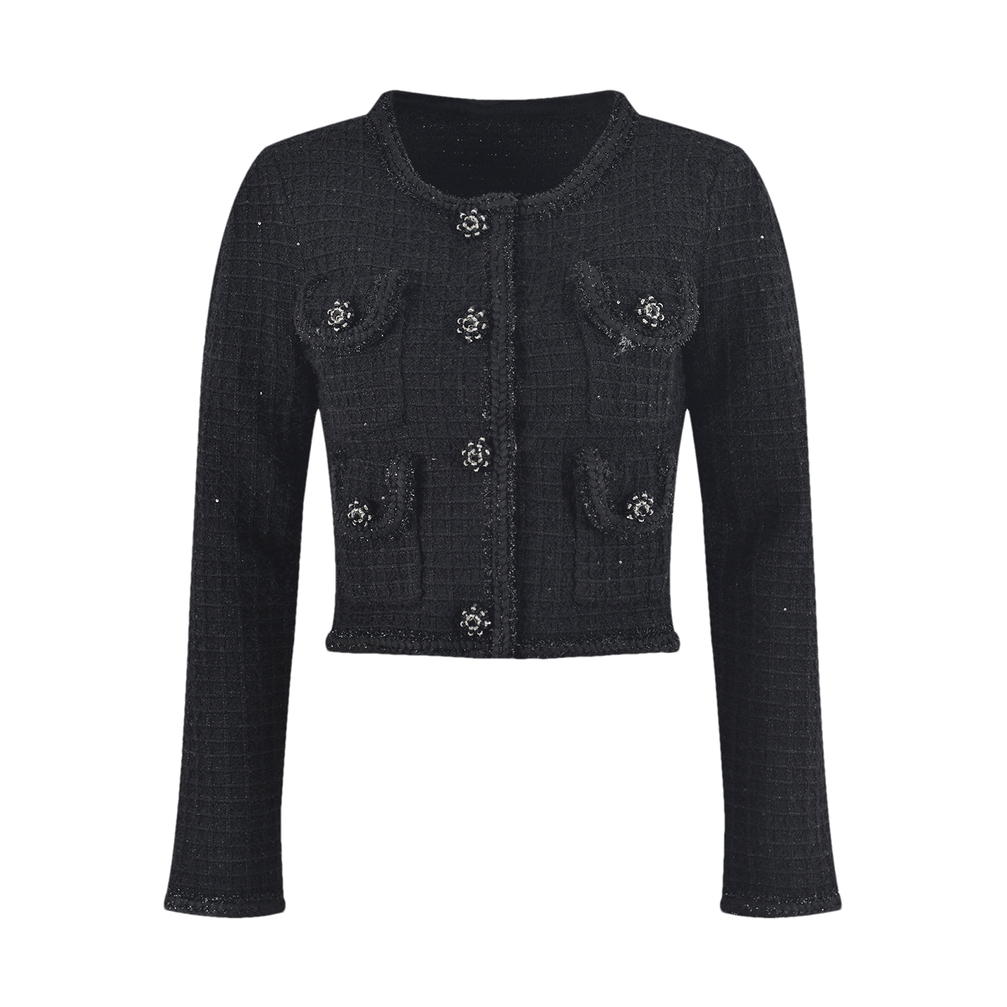Valérie black waffle-knit jacket & skirt matching set - Miss Rosier - Women's Online Boutique