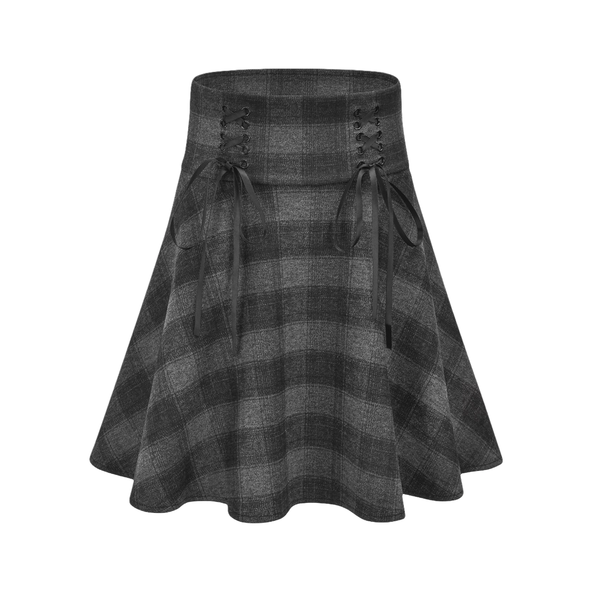 Vertigo-check print pleated high-waist skirt - itsy, it‘z different