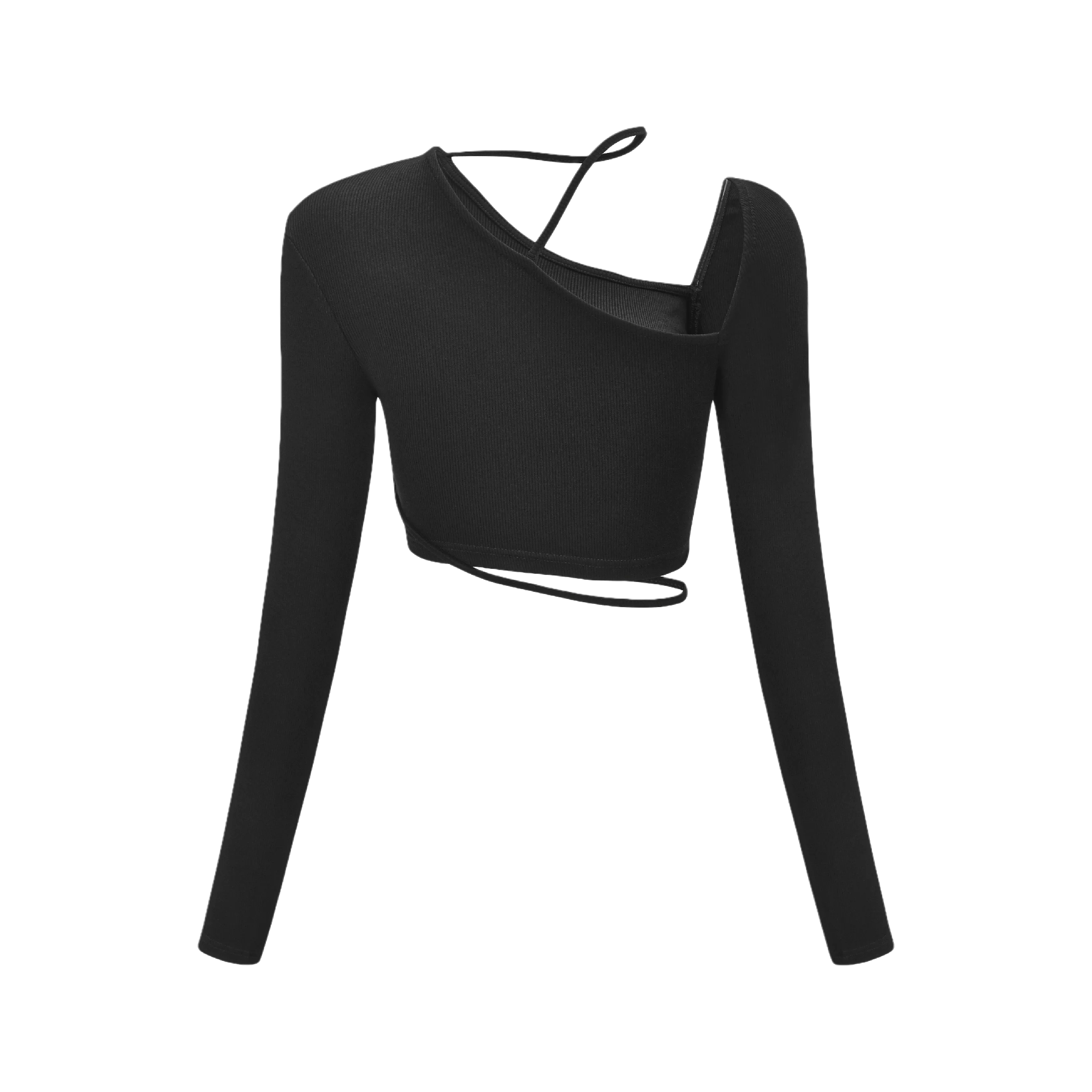 WHISTLE-assymetric cut-out crop top - itsy, it‘z different