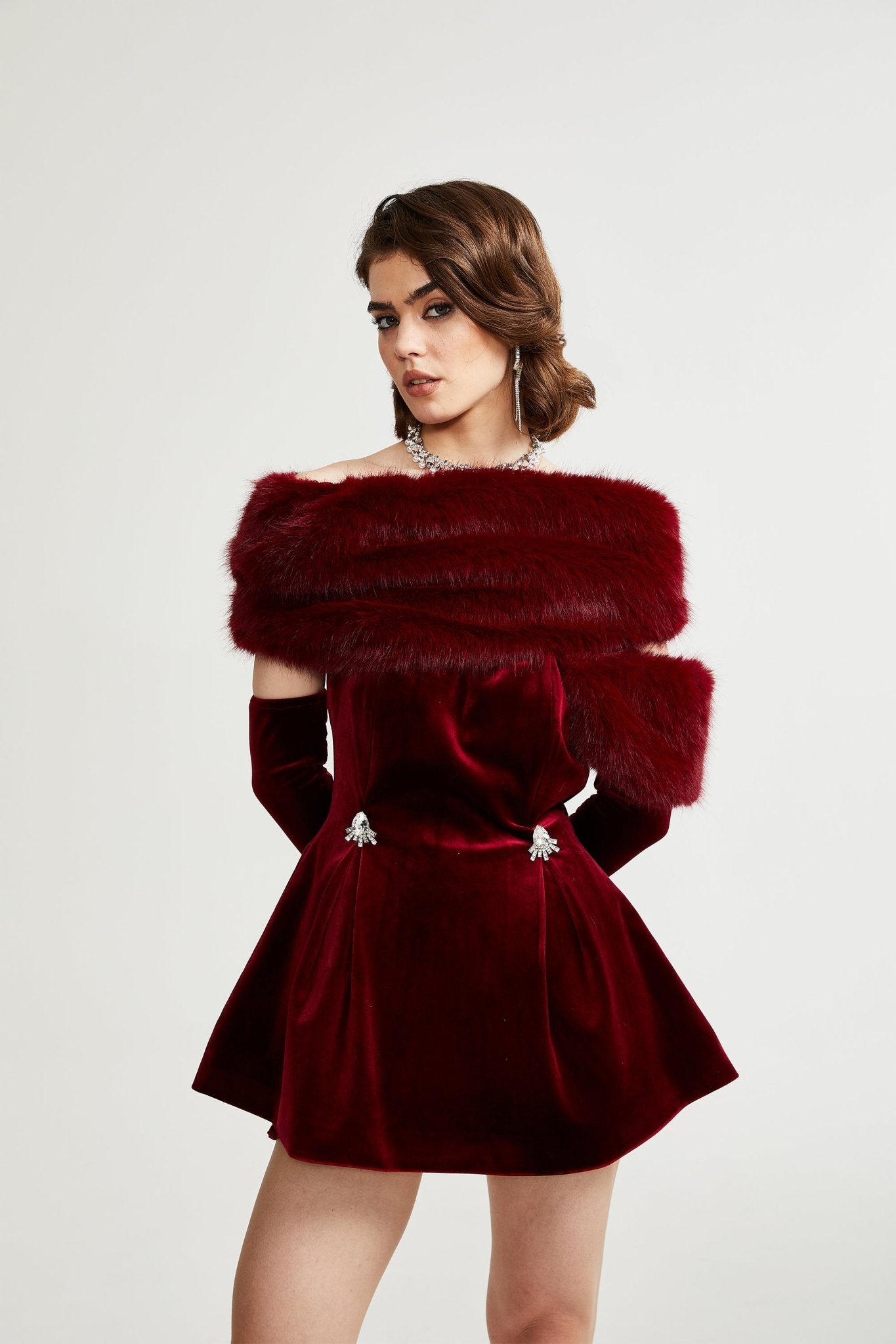 Wivika velvet fur dress - Miss Rosier - Women's Online Boutique