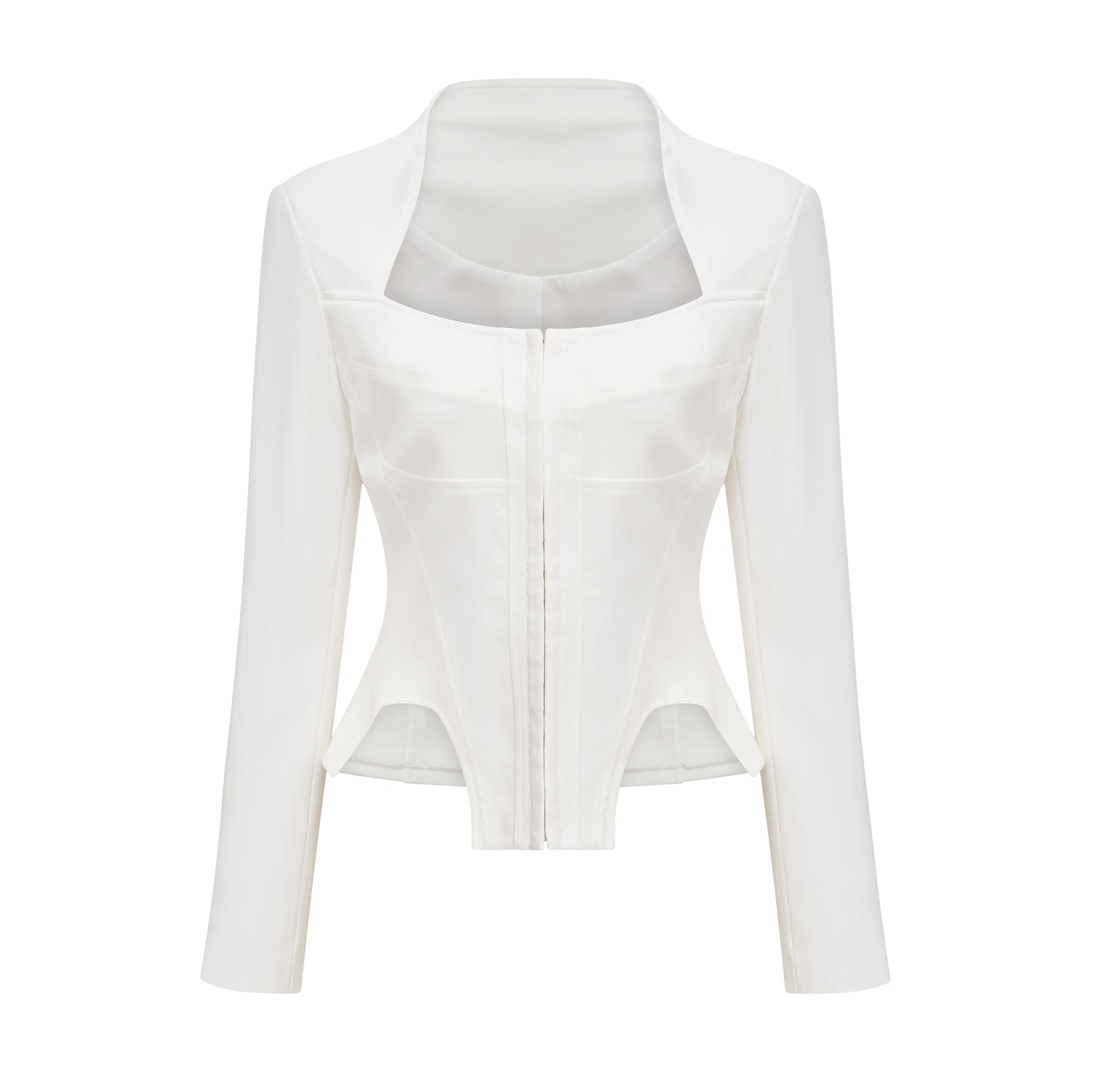 Yvette white long-sleeved corset top - Miss Rosier - Women's Online Boutique